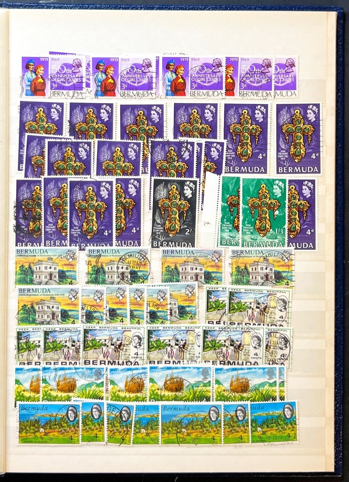 Bermuda Stamp Collection Stockbook 16 Pages Used ZAYIX