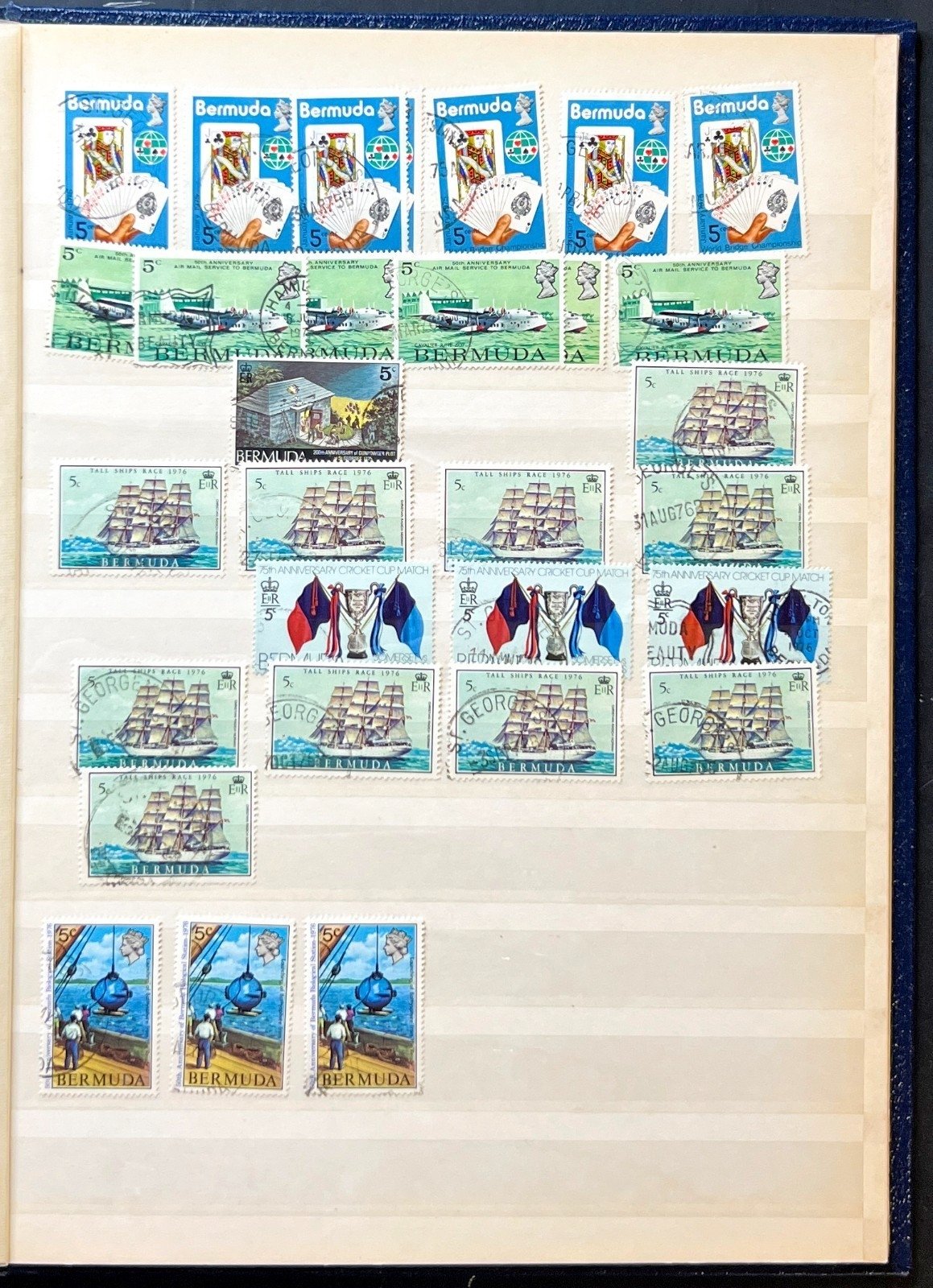 Bermuda Stamp Collection Stockbook 16 Pages Used ZAYIX