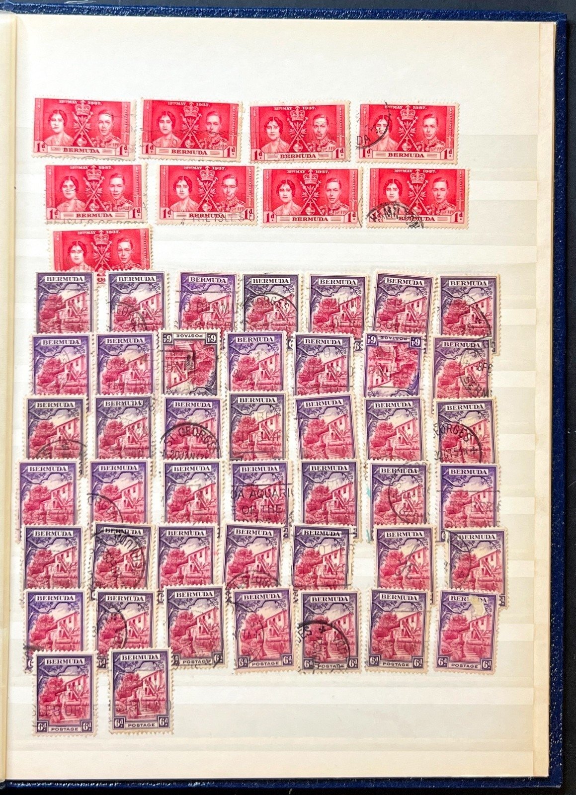 Bermuda Stamp Collection Stockbook 16 Pages Used ZAYIX