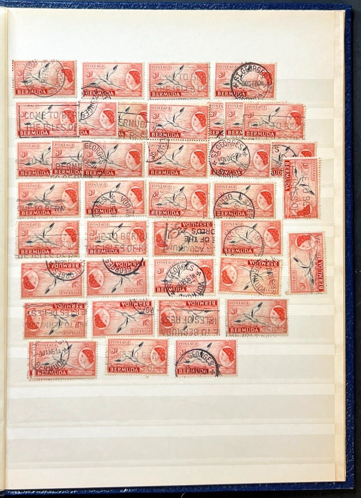 Bermuda Stamp Collection Stockbook 16 Pages Used ZAYIX