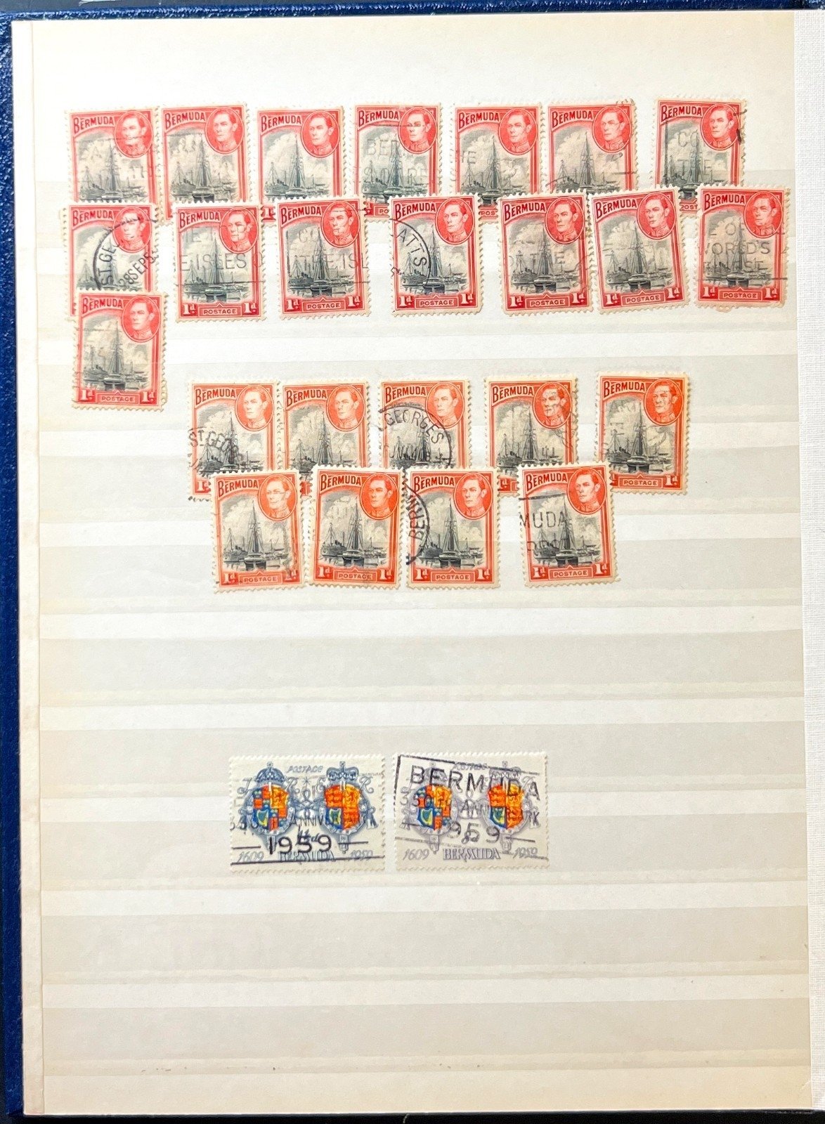 Bermuda Stamp Collection Stockbook 16 Pages Used ZAYIX