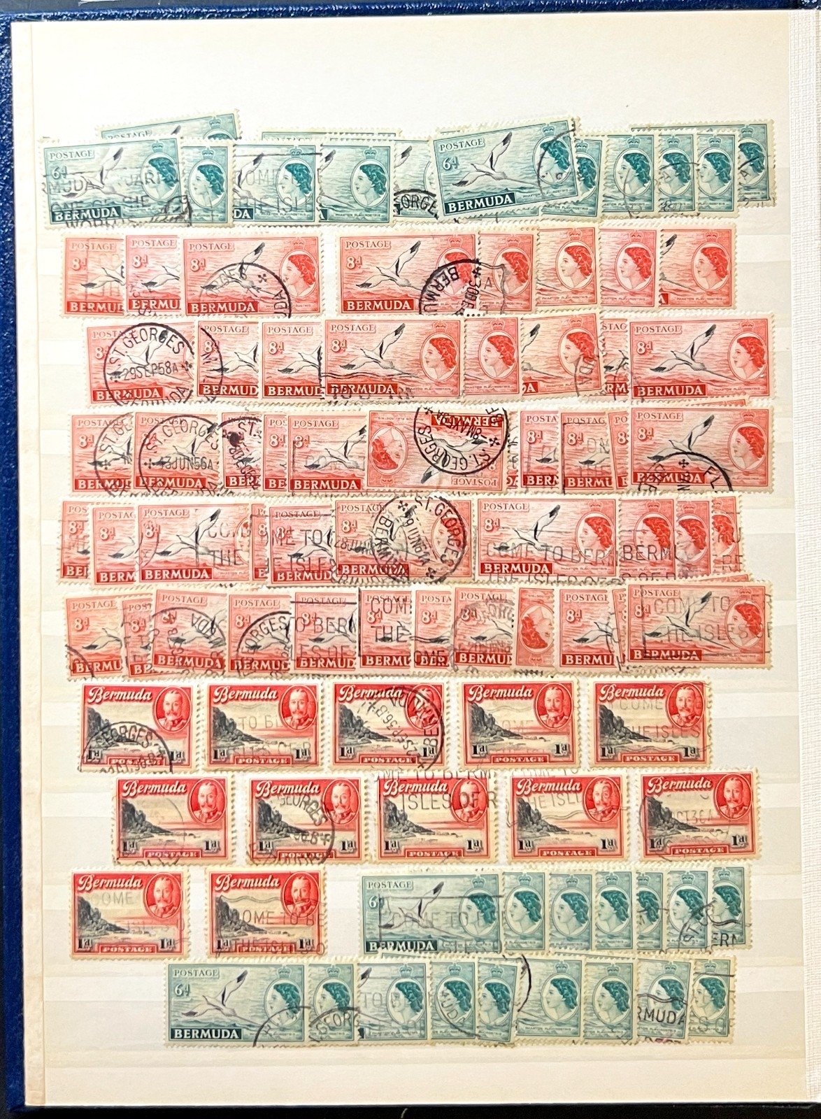 Bermuda Stamp Collection Stockbook 16 Pages Used ZAYIX