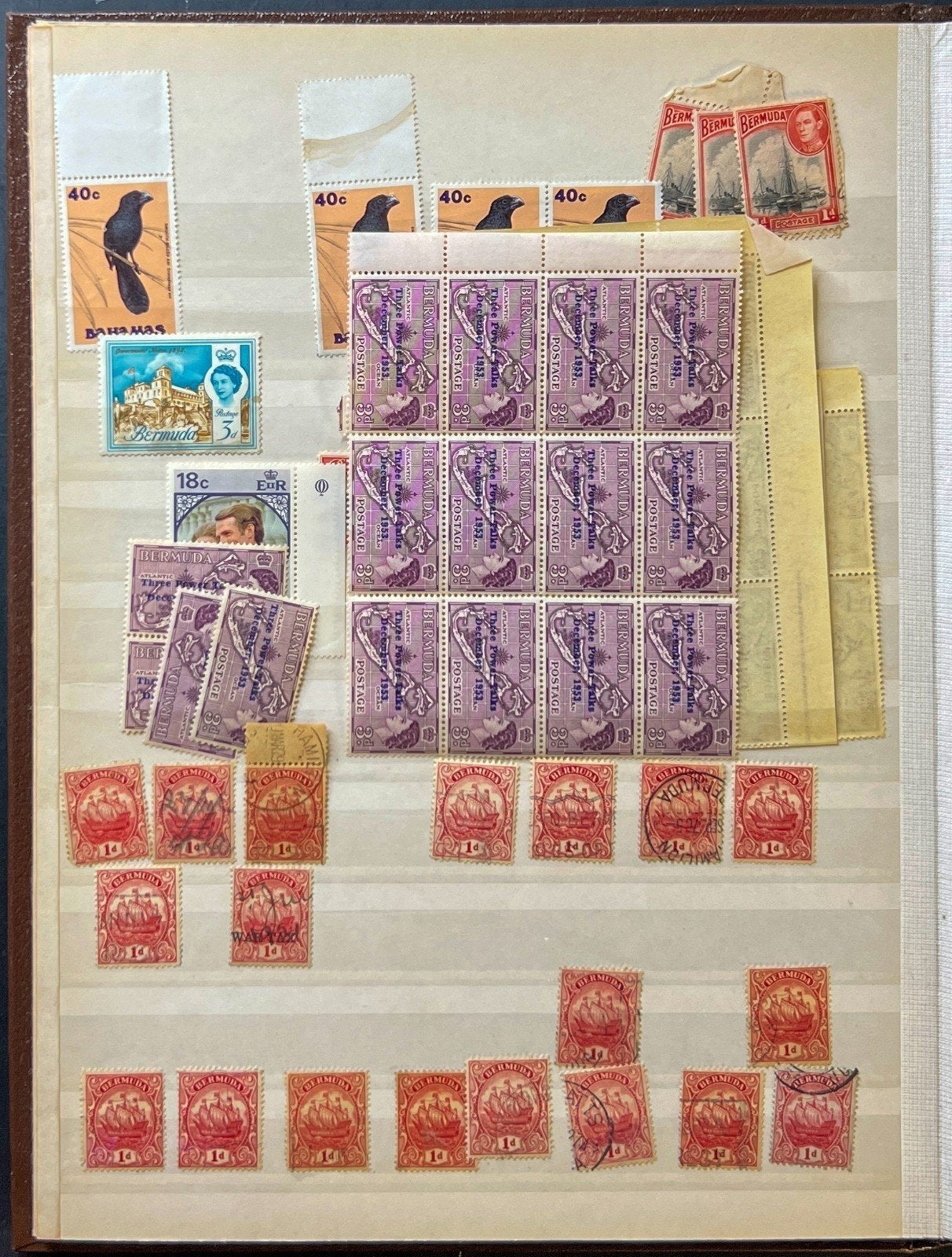 Bermuda Stamp Collection Stockbook 16 Pages Mint & Used ZAYIX