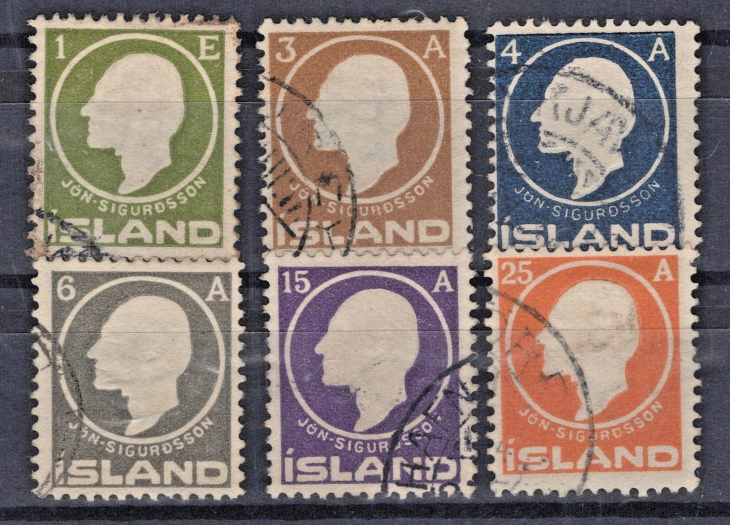 Iceland 1911 Jon Sigurdsson Scott #86-91 Used F-VF ZAYIX