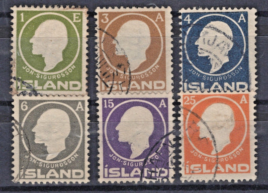 Iceland 1911 Jon Sigurdsson Scott #86-91 Used F-VF ZAYIX