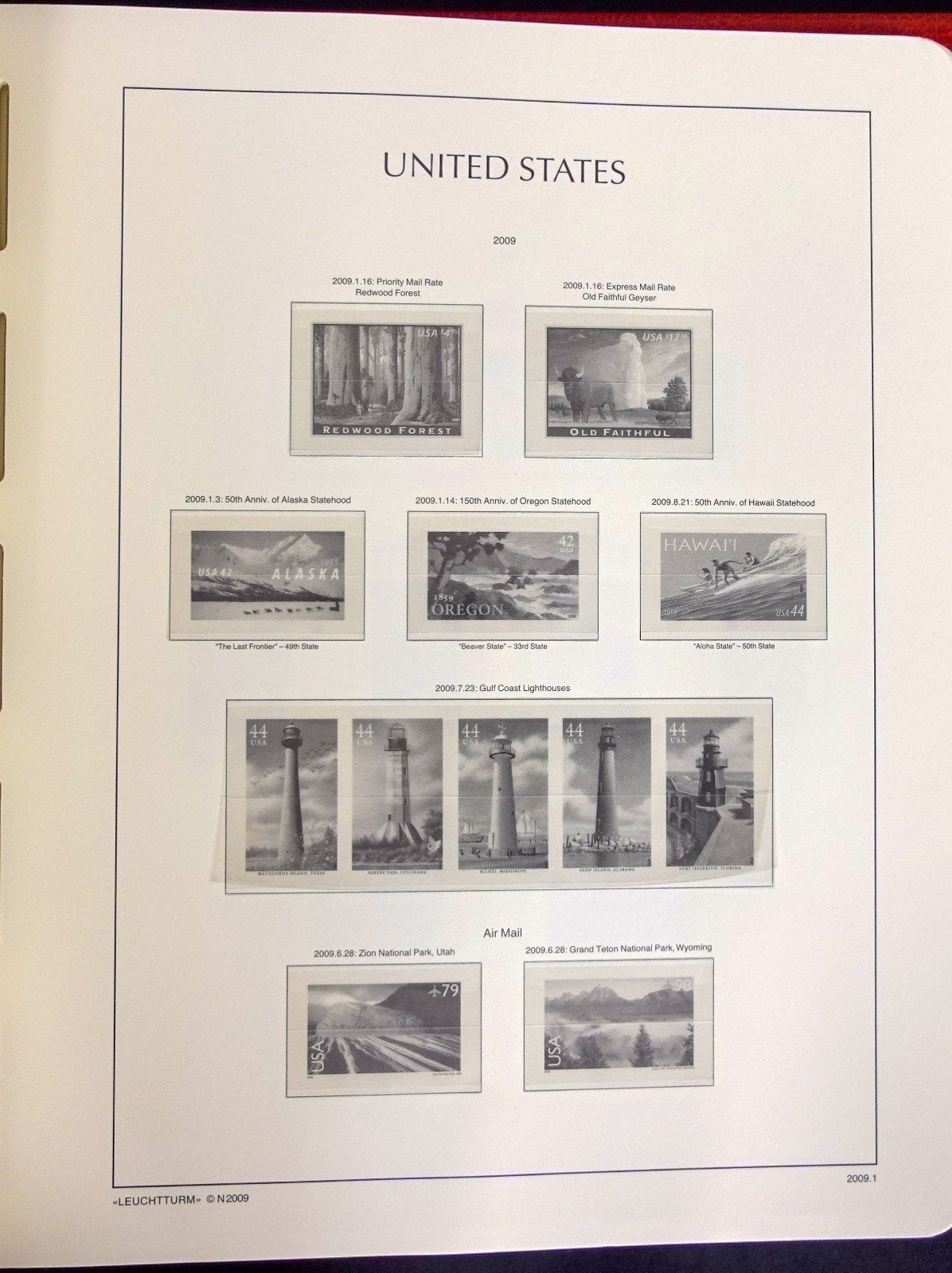 United States 2007-2009 Lighthouse Hingeless Stamp Album & Slipcase ZAYIX