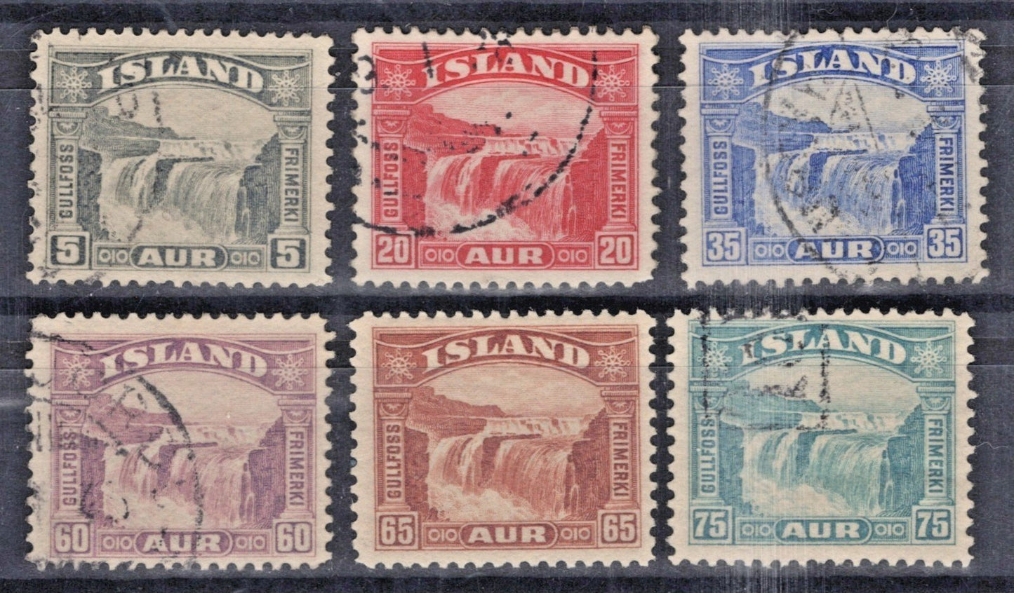 Iceland 1931 Gullfoss Golden Falls Scott #170-175 Used/MH VF ZAYIX