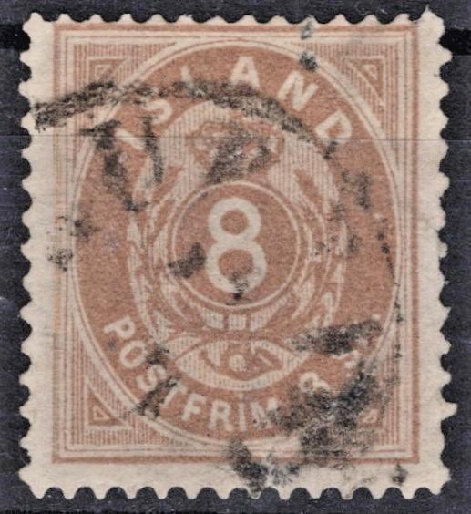 Iceland 1873 8s brown Scott #3 Used F/ VF ZAYIX