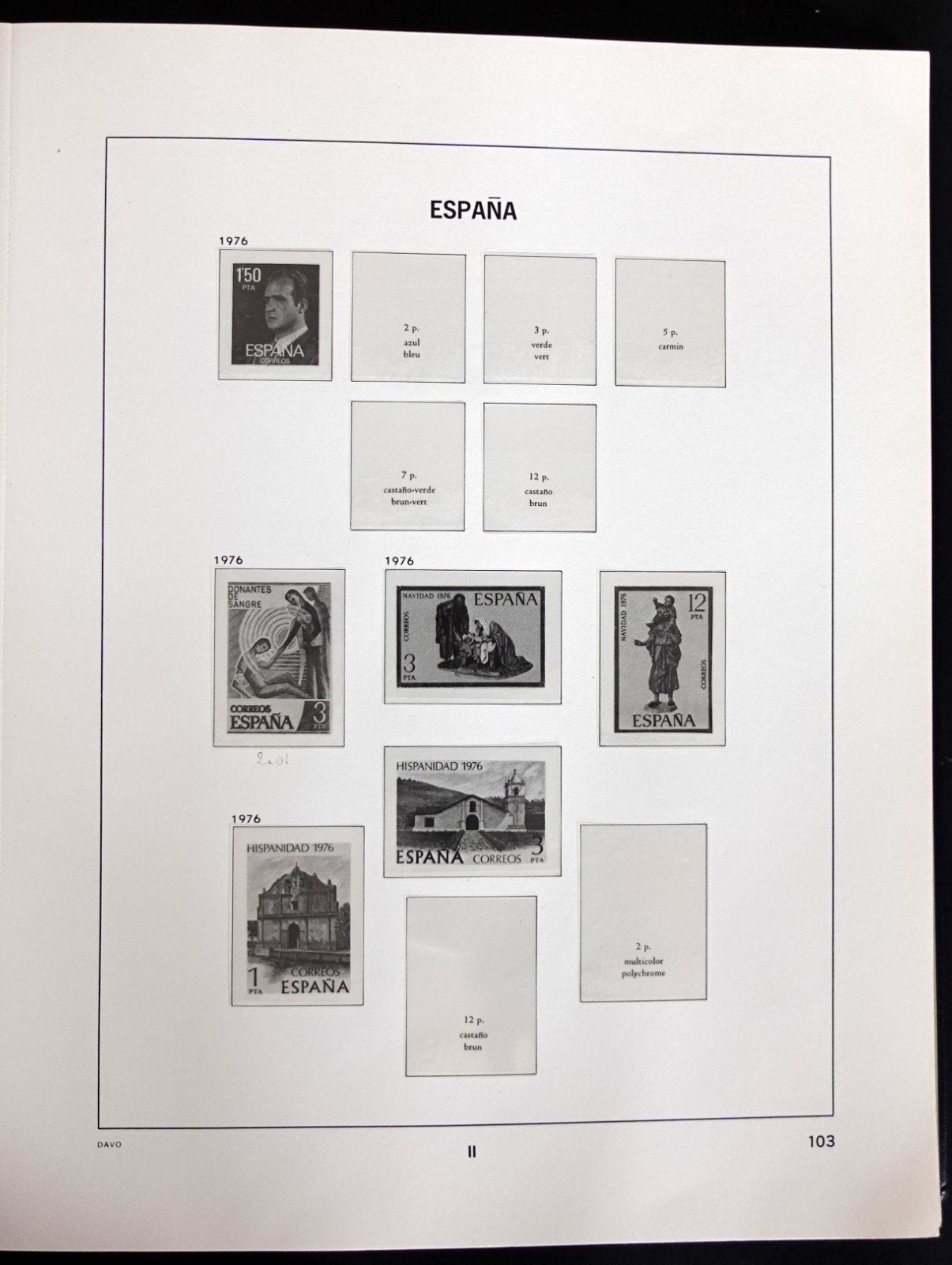 Spain 1974-1989 Davo Hingeless Stamp Album ZAYIX
