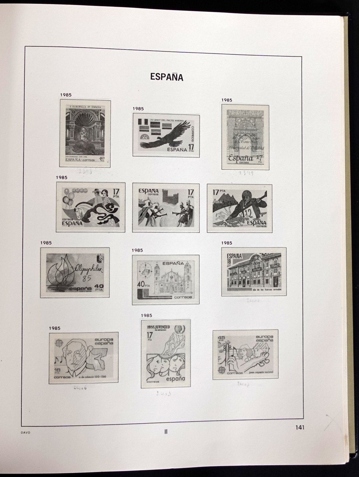 Spain 1974-1989 Davo Hingeless Stamp Album ZAYIX