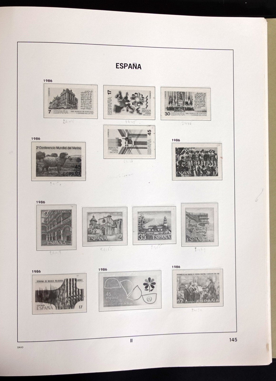 Spain 1974-1989 Davo Hingeless Stamp Album ZAYIX