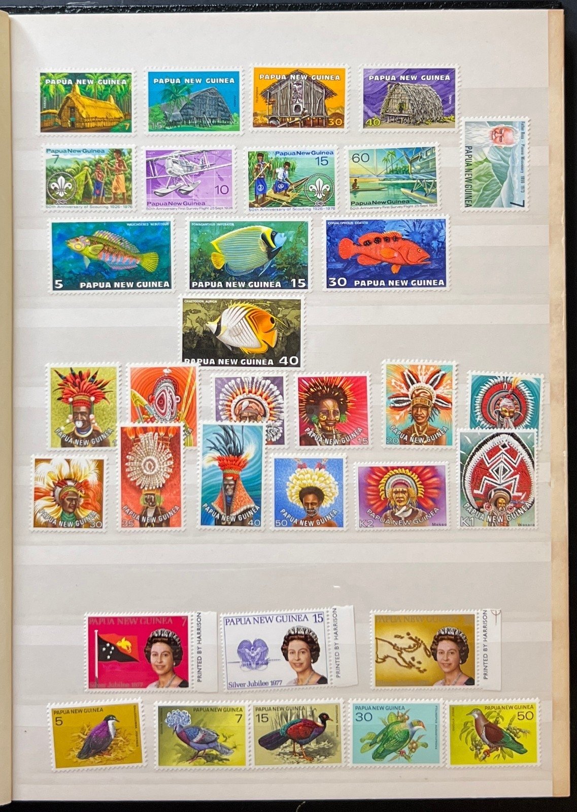 Papua New Guinea Stamp Collection Lighthouse Stockbook Mint & Used ZAYIX