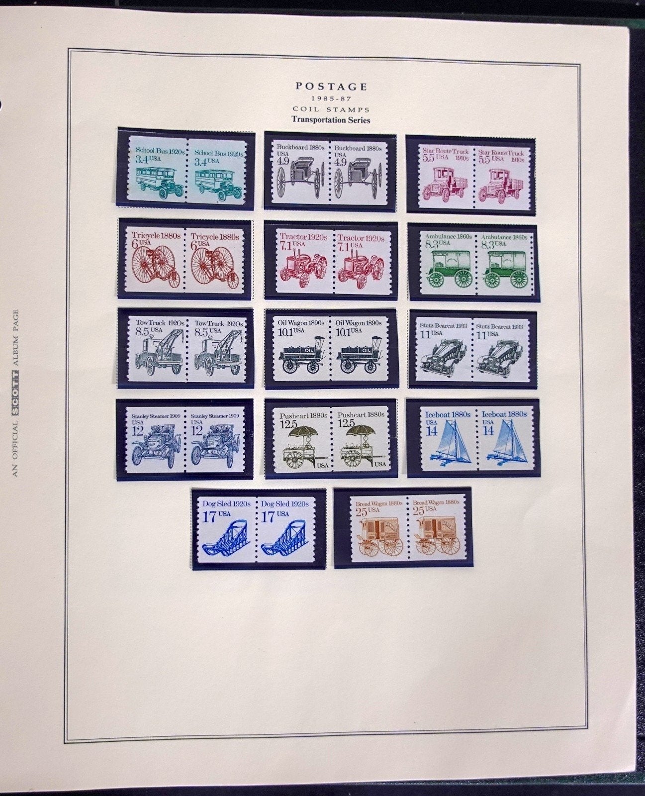 U.S. Transportation Coil Stamp Collection Scott Album MNH 1981-1991 ZAYIX