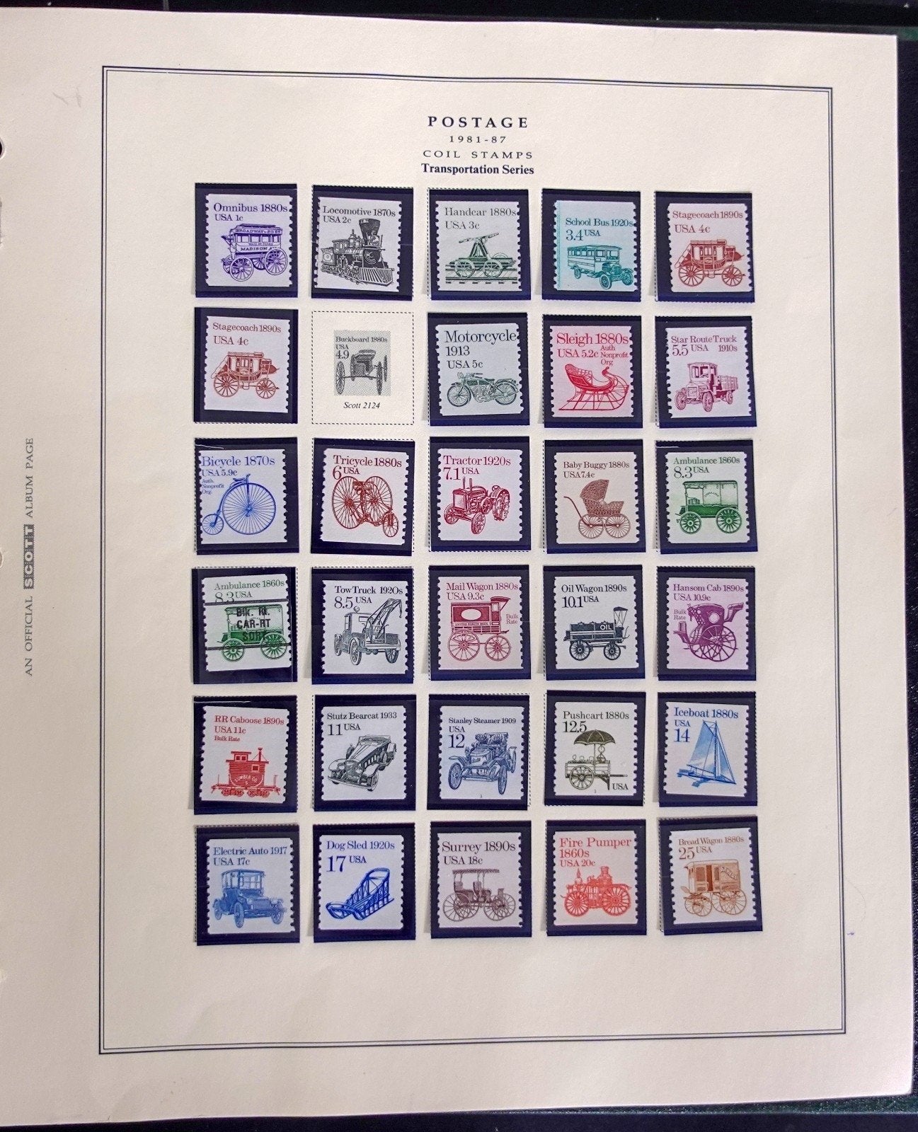 U.S. Transportation Coil Stamp Collection Scott Album MNH 1981-1991 ZAYIX