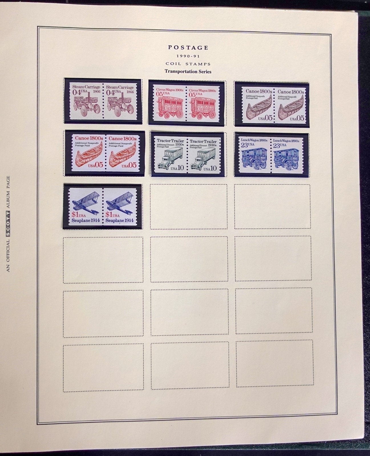U.S. Transportation Coil Stamp Collection Scott Album MNH 1981-1991 ZAYIX