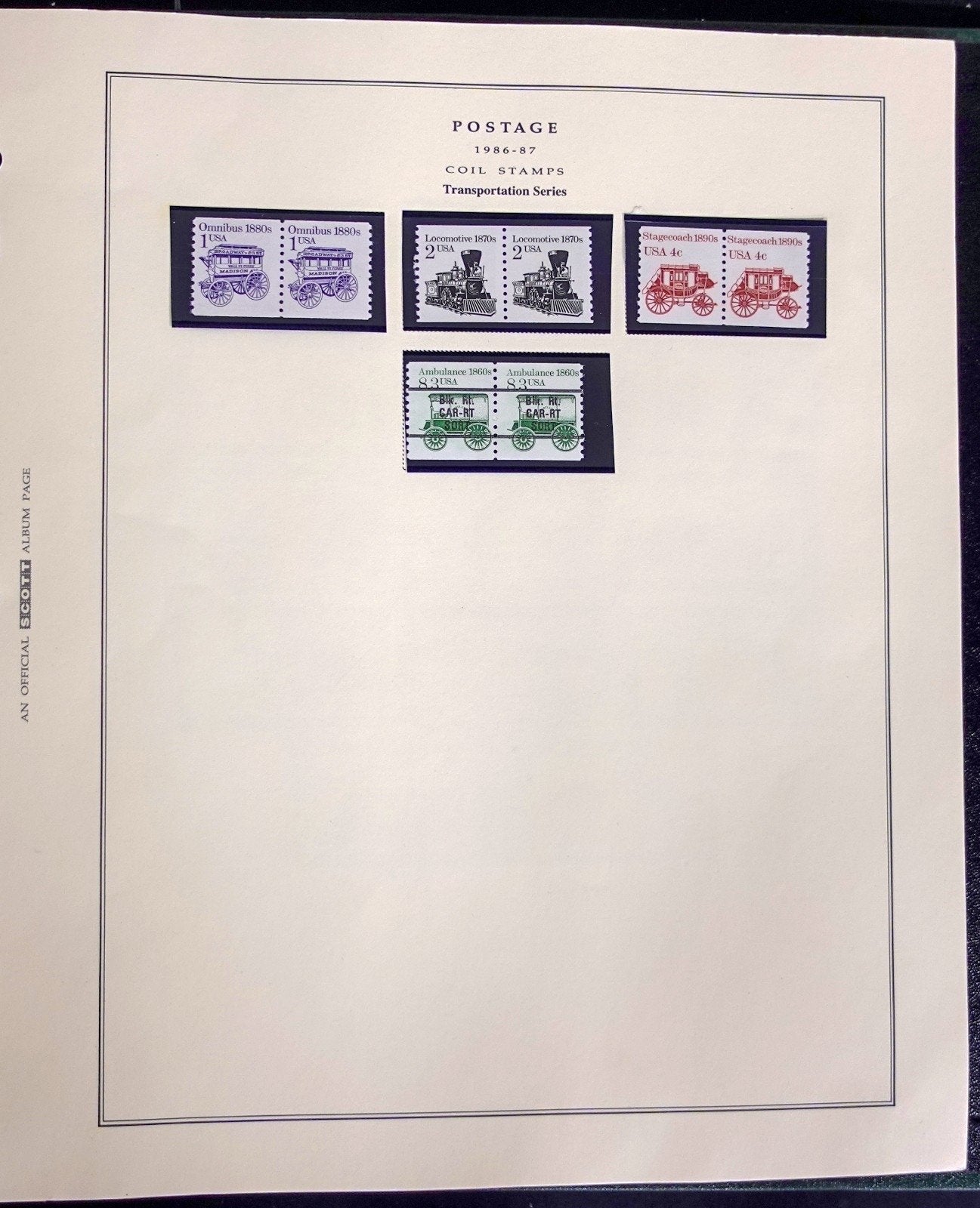 U.S. Transportation Coil Stamp Collection Scott Album MNH 1981-1991 ZAYIX