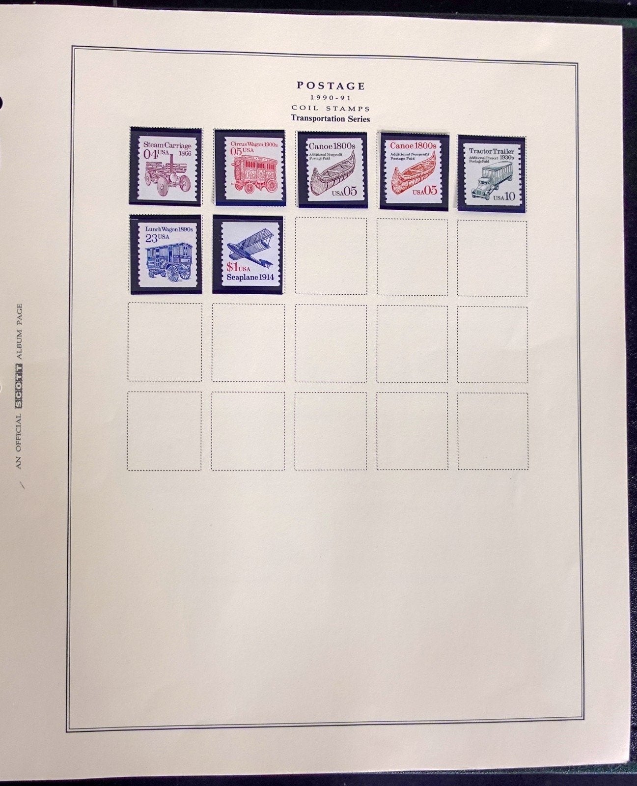 U.S. Transportation Coil Stamp Collection Scott Album MNH 1981-1991 ZAYIX