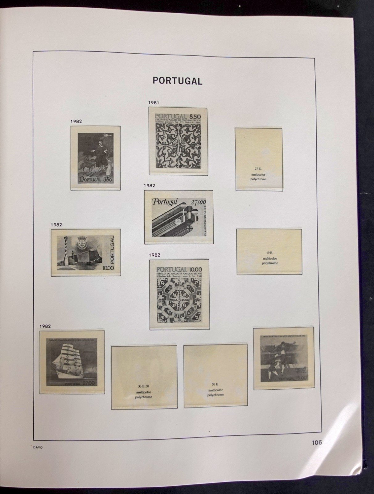 Portugal 1974-1986 Davo Hingeless Stamp Album ZAYIX