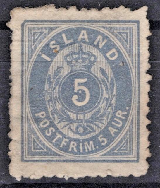 Iceland 1876 5a grayish ultra Scott #8 Mint No Gum VF ZAYIX