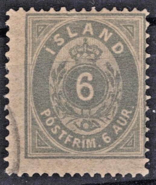 Iceland 1876 6a gray Scott #10 Used Fine ZAYIX