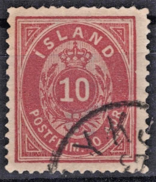 Iceland 1876 10a violet carmine Scott #11, Facit 12a Used VF ZAYIX