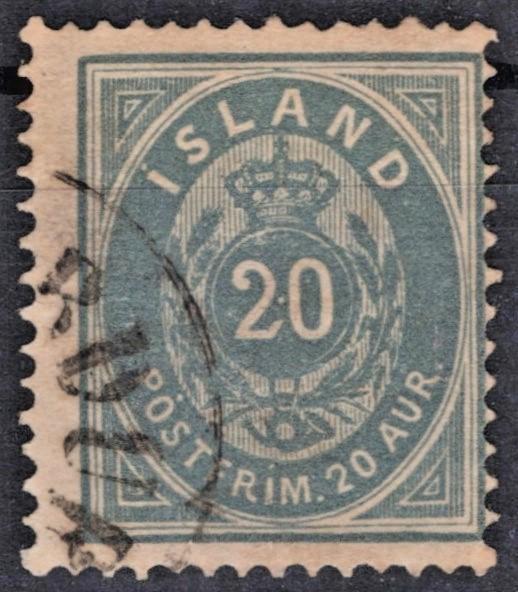 Iceland 1882 20a gray blue Scott #17 Facit 15b Used Fine ZAYIX
