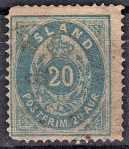 Iceland 1882 20a blue Scott #17 Used Fine ZAYIX