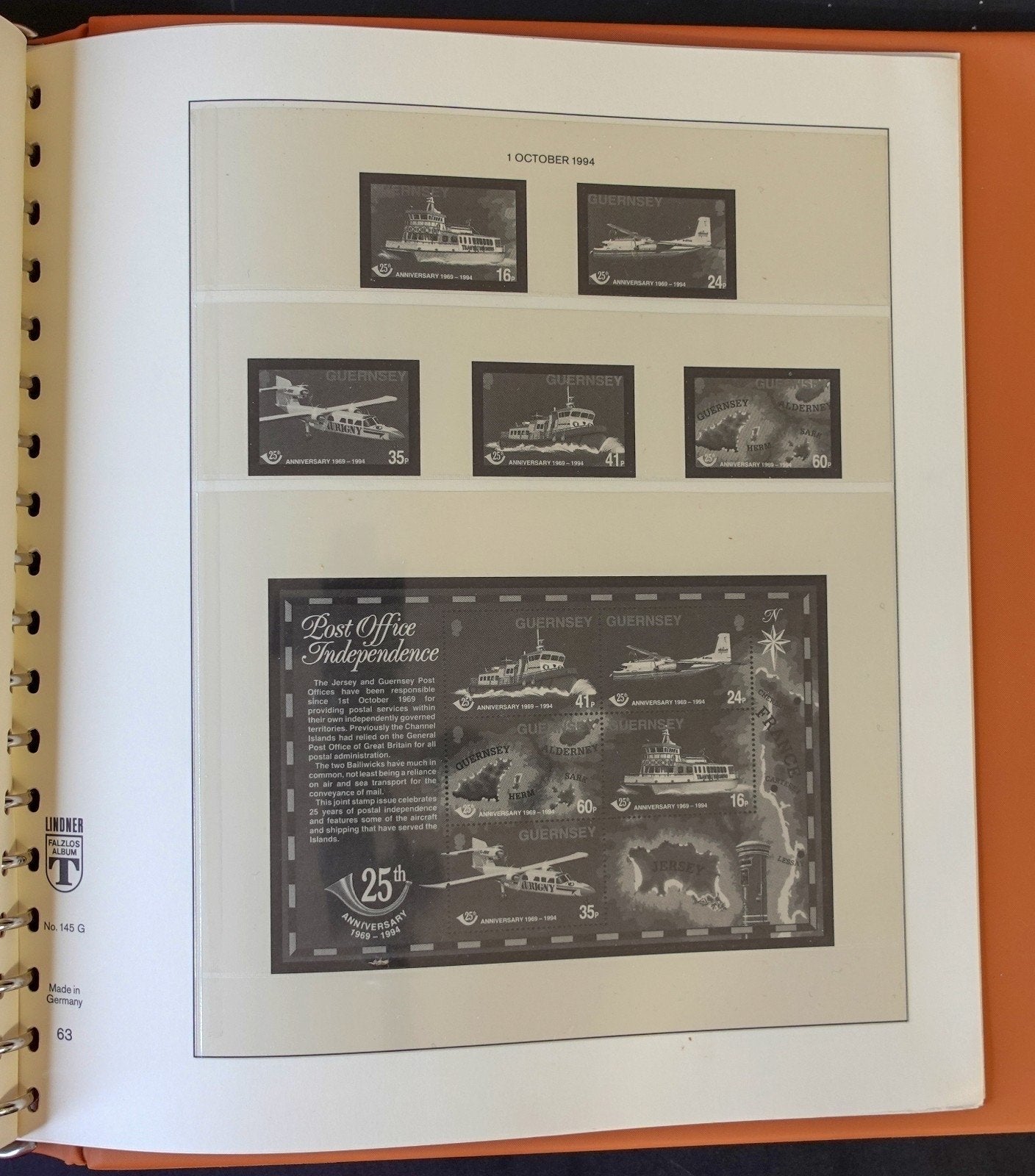Bailiwick Of Guernsey 1991-1994 Lindner Hingeless Stamp Album ZAYIX