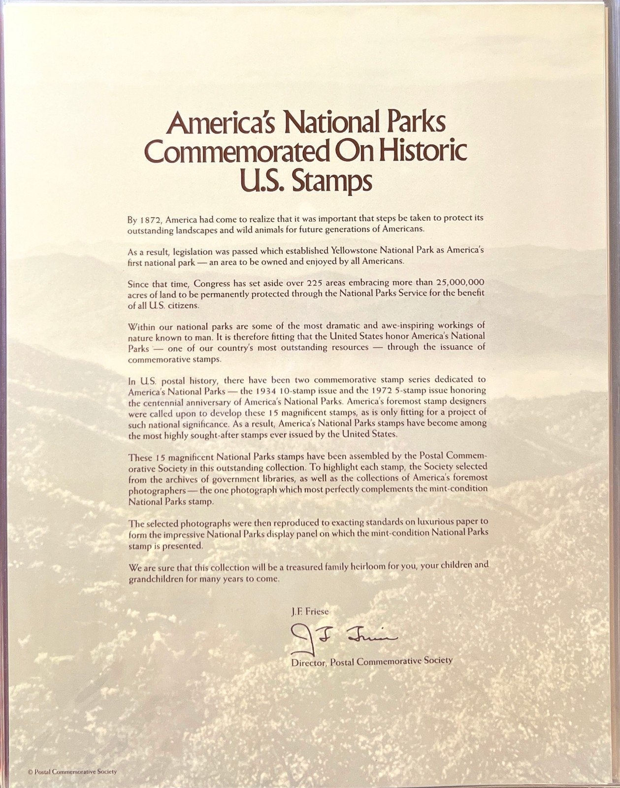 United States National Parks Commemorated On Stamps Album ZAYIX
