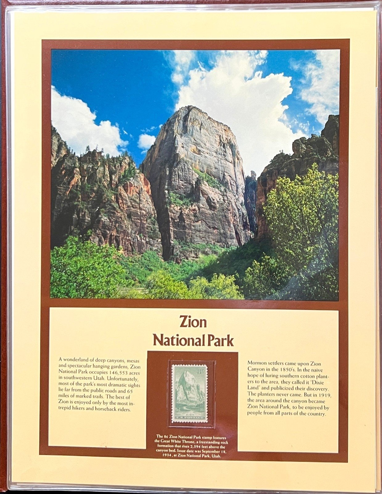 United States National Parks Commemorated On Stamps Album ZAYIX