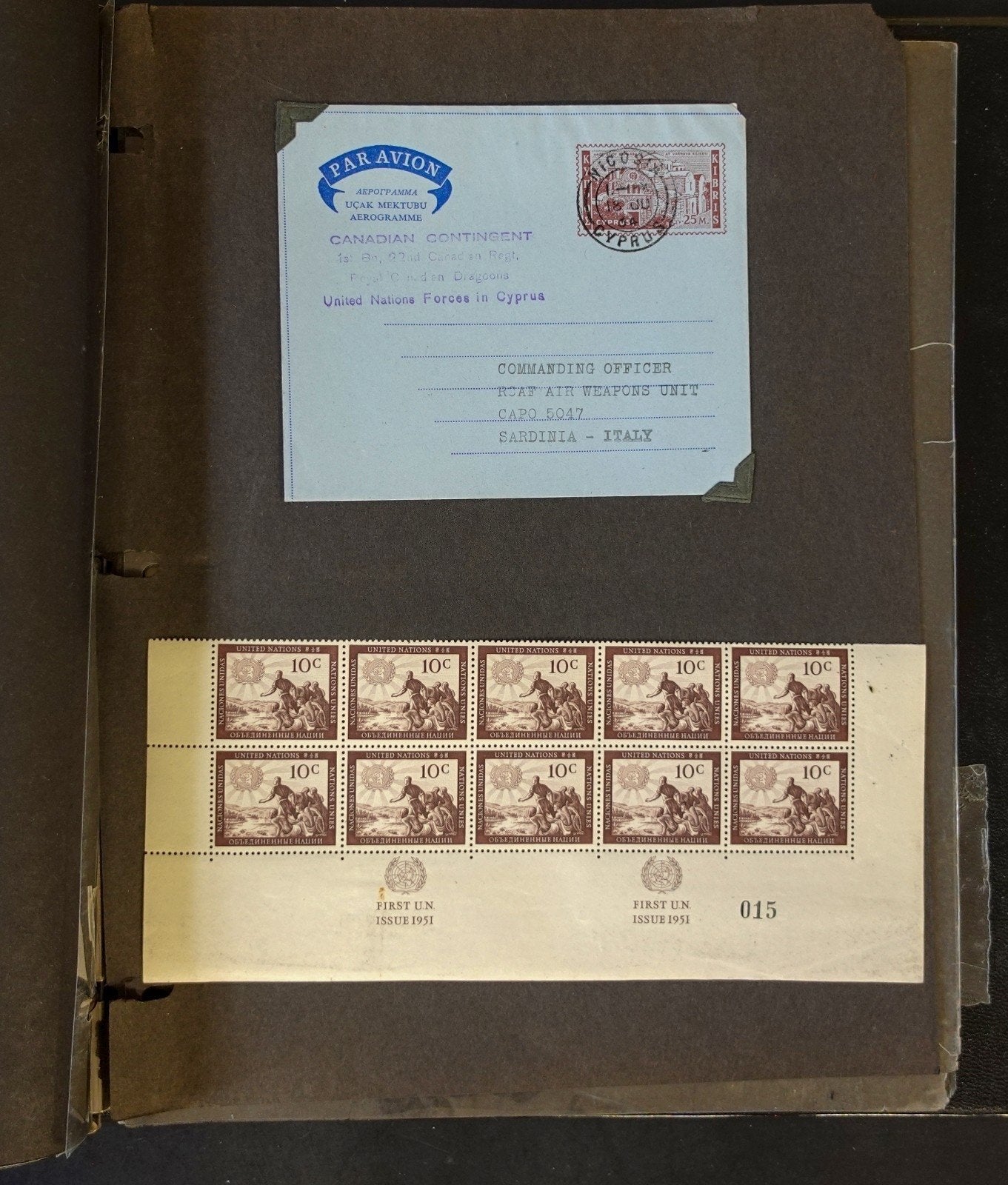 U.N. Forces Airmail & First Day Cover Collection Album 1957-1967 ZAYIX