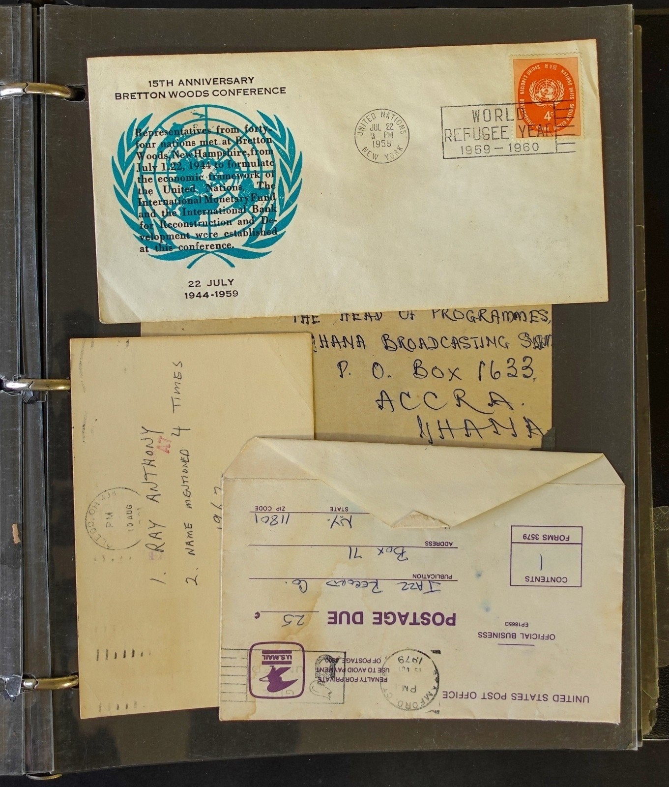 U.N. Forces Airmail & First Day Cover Collection Album 1957-1967 ZAYIX