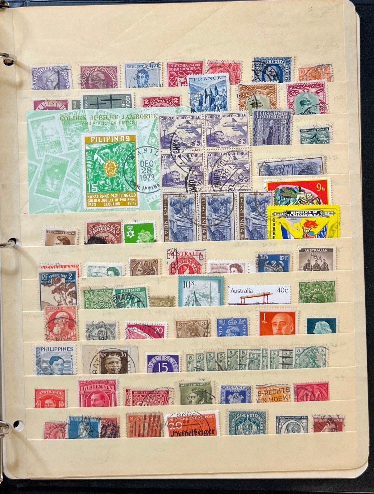 World Wide Stamp Collection Stockbook Mint & Used Hundreds Of Stamps ZAYIX