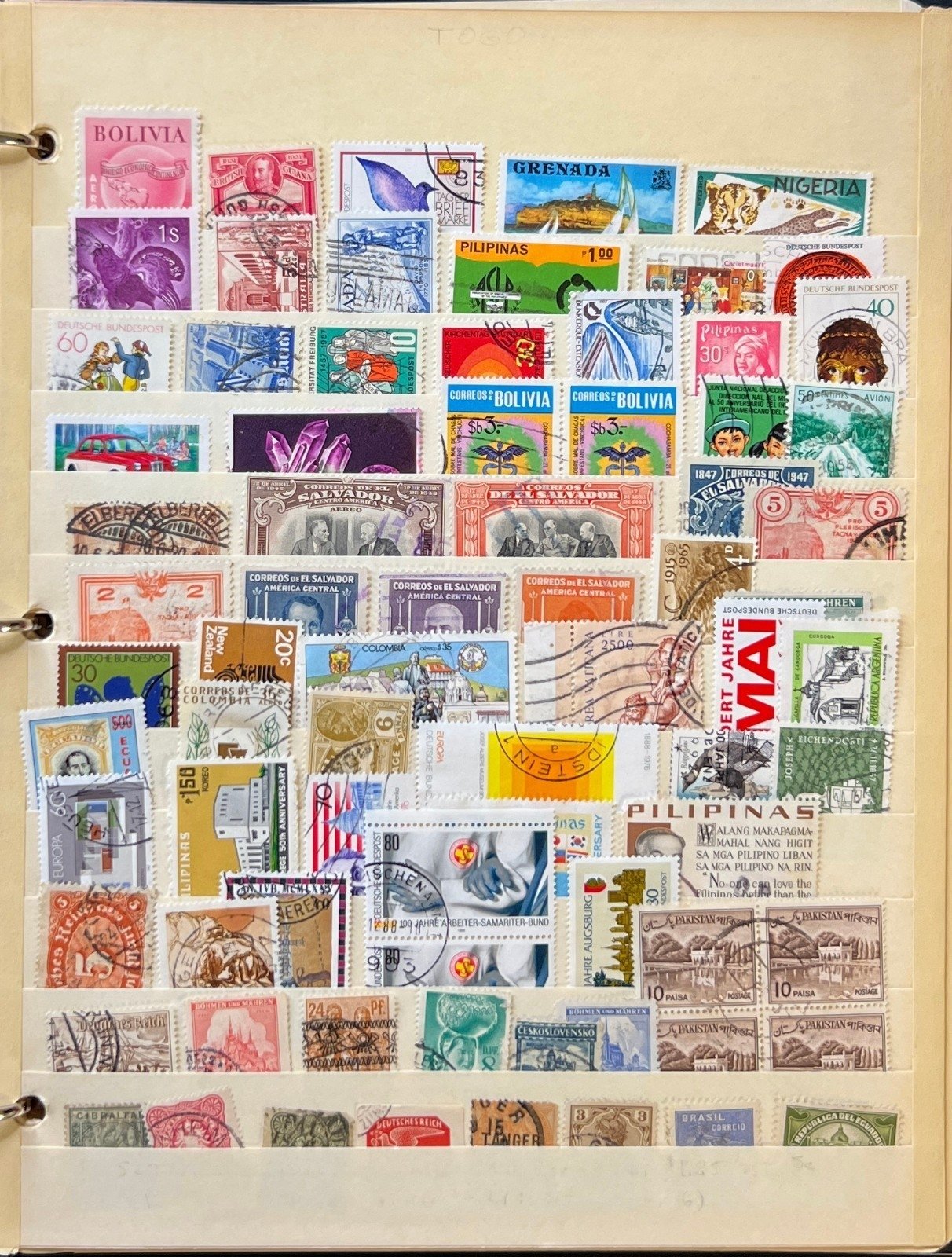 World Wide Stamp Collection Stockbook Mint & Used Hundreds Of Stamps ZAYIX