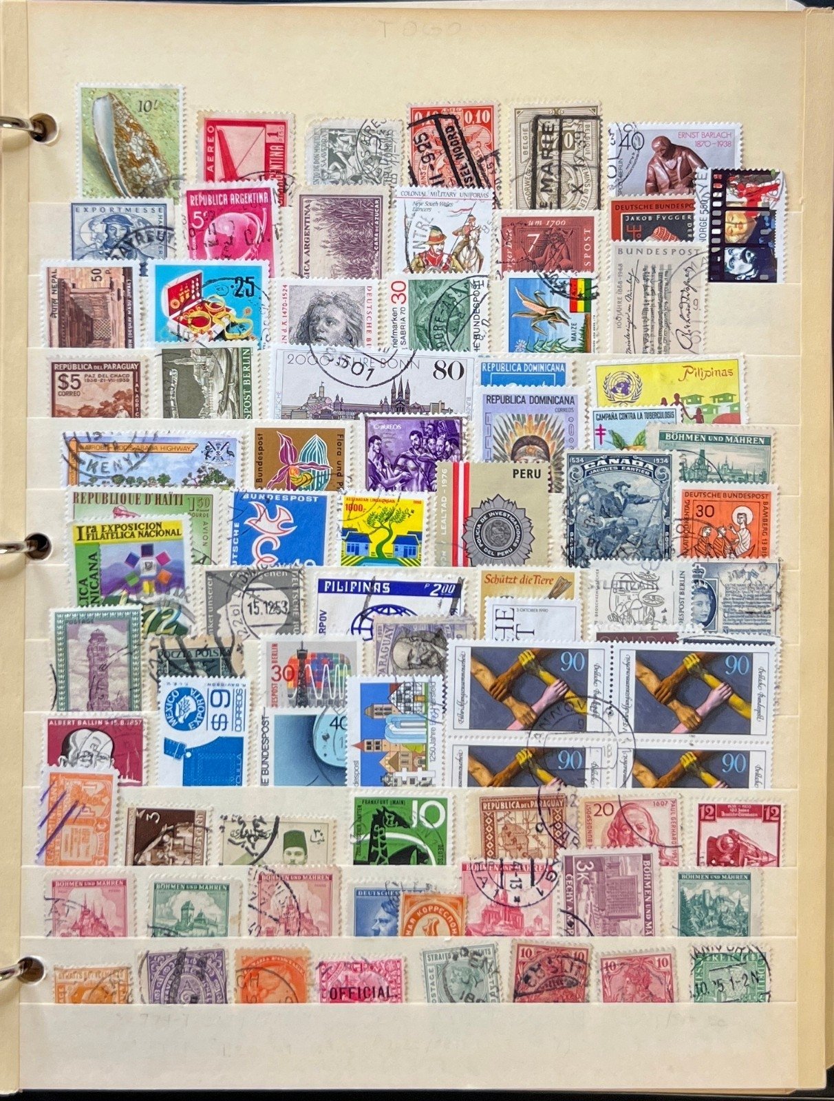 World Wide Stamp Collection Stockbook Mint & Used Hundreds Of Stamps ZAYIX