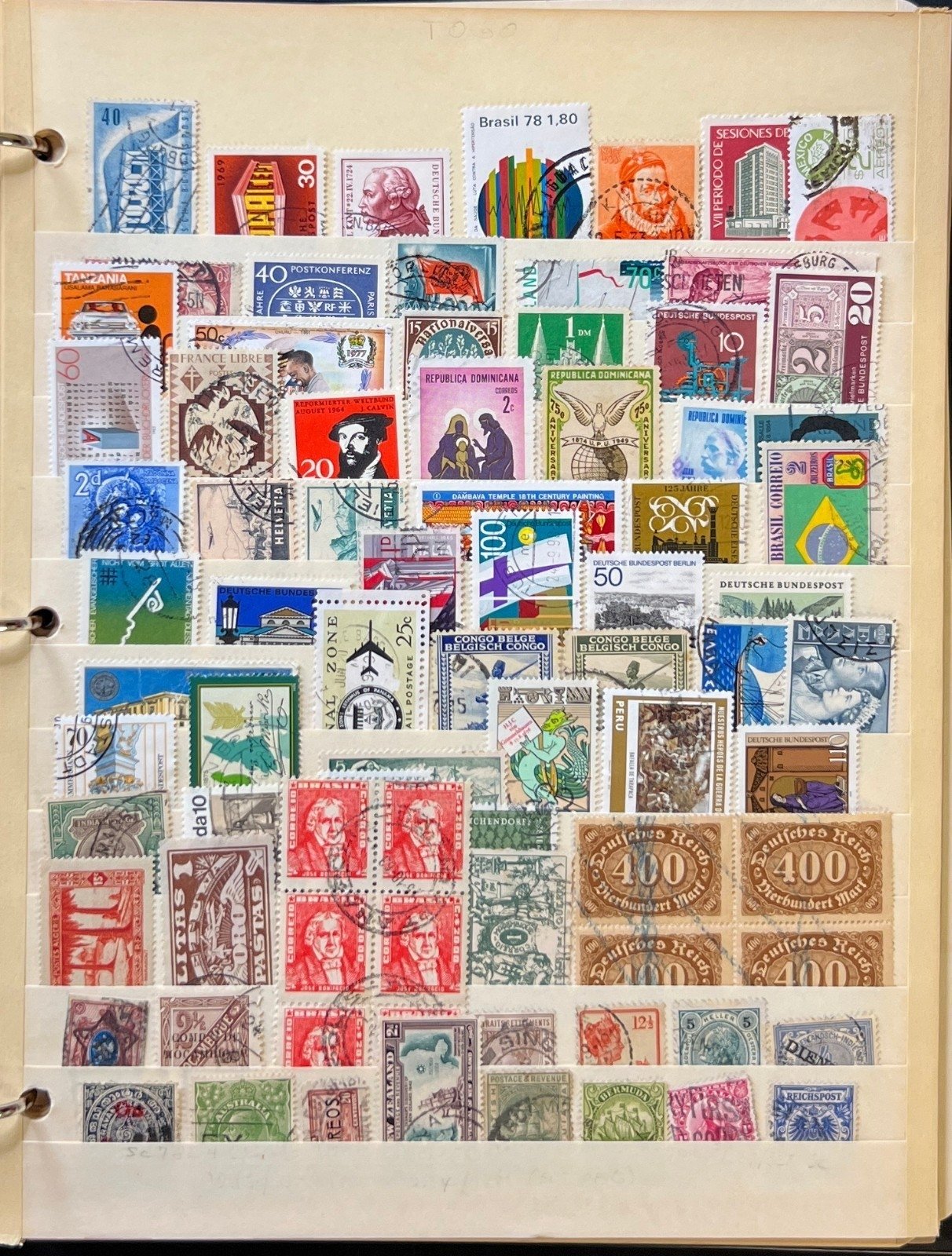 World Wide Stamp Collection Stockbook Mint & Used Hundreds Of Stamps ZAYIX