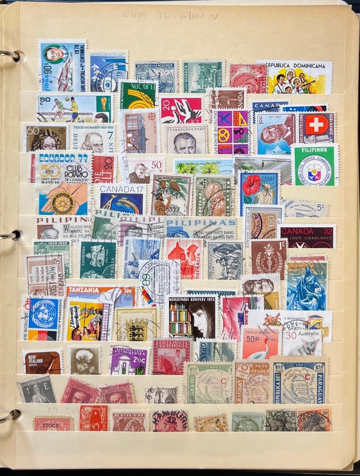 World Wide Stamp Collection Stockbook Mint & Used Hundreds Of Stamps ZAYIX