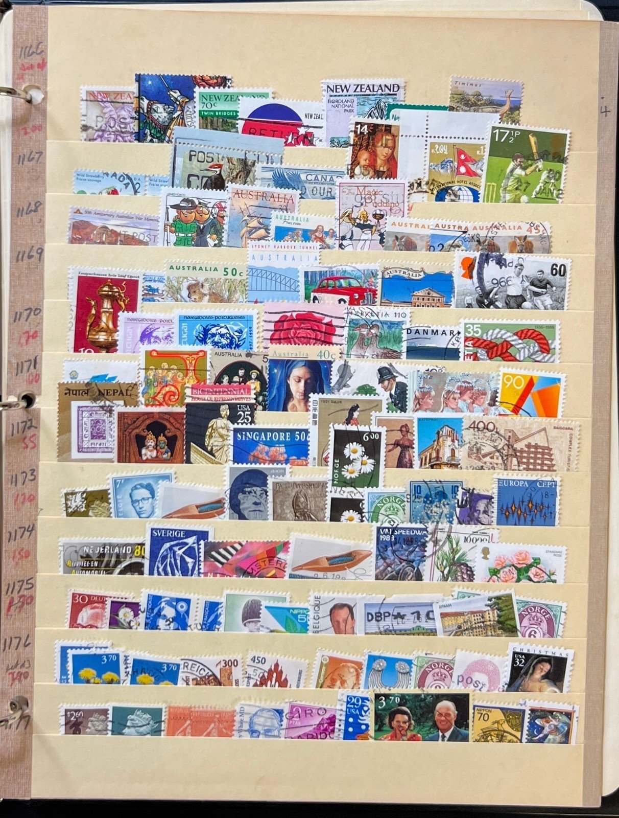 World Wide Stamp Collection Stockbook Mint & Used Hundreds Of Stamps ZAYIX