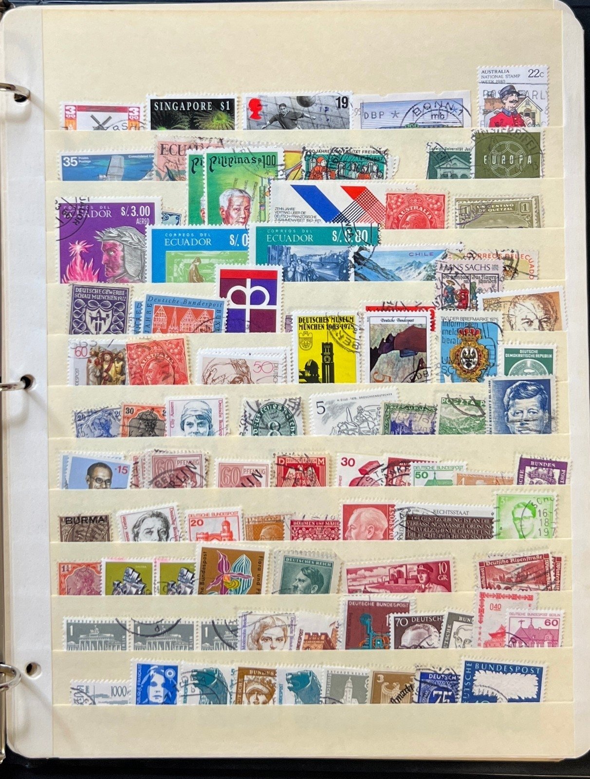 World Wide Stamp Collection Stockbook Mint & Used Hundreds Of Stamps ZAYIX