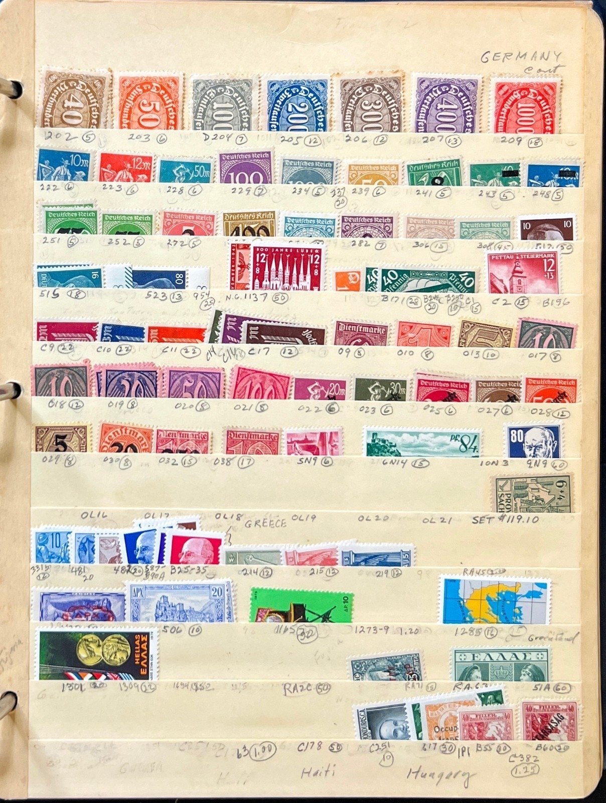 A-S Countries Stamp Collection Stockbook 43 Stock Pages Mint & Used ZAYIX