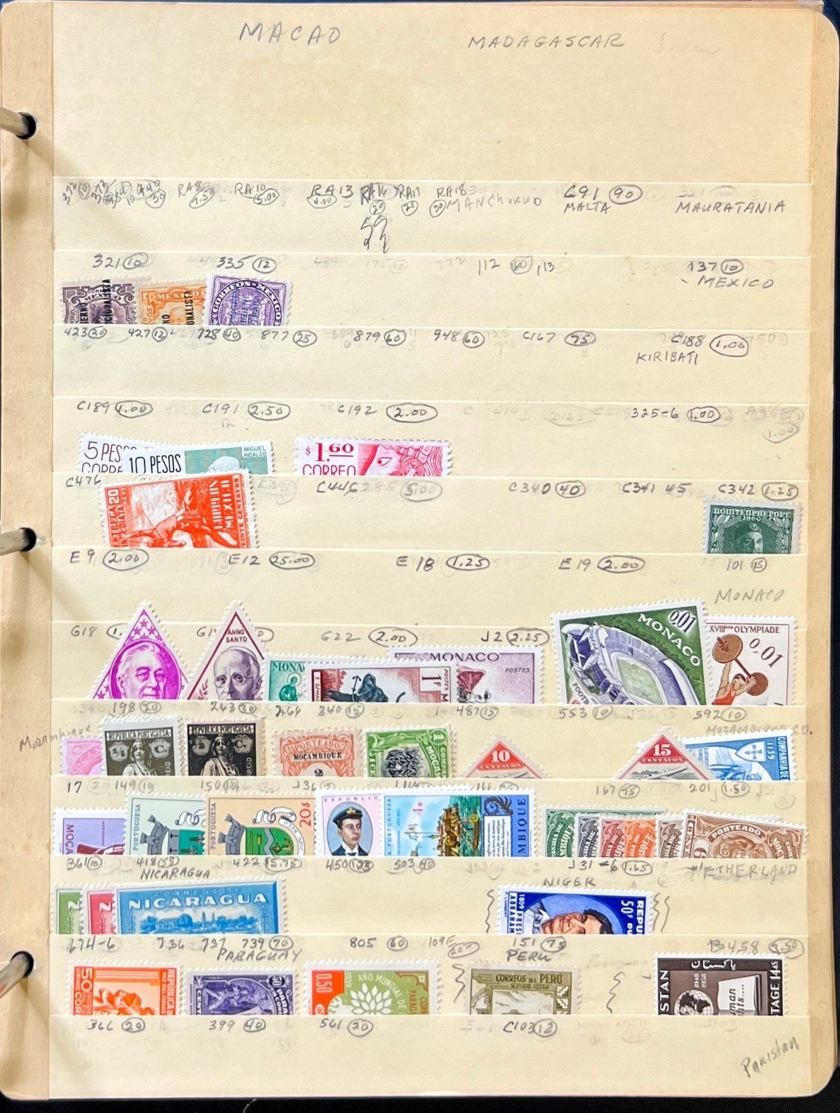 A-S Countries Stamp Collection Stockbook 43 Stock Pages Mint & Used ZAYIX