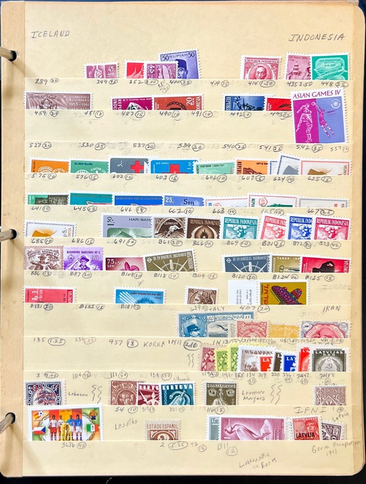 A-S Countries Stamp Collection Stockbook 43 Stock Pages Mint & Used ZAYIX