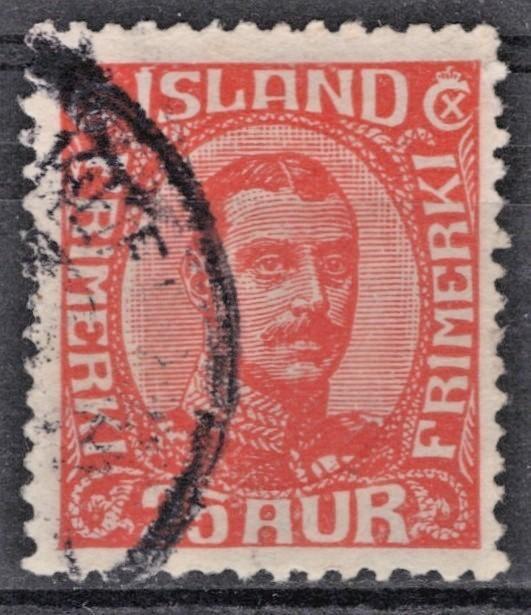 Iceland 1920 25a red King Christian X Scott #121 Used VF ZAYIX