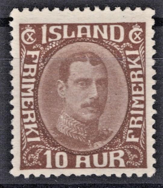 Iceland 1931 10a chocolate King Christian X Scott #181 MNG VF ZAYIX