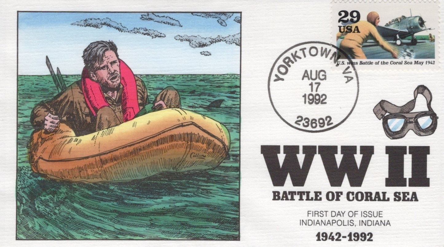 US 1992 WWII Events Collins Hand-Painted FDC Set Scott #2697a-j ZAYIX