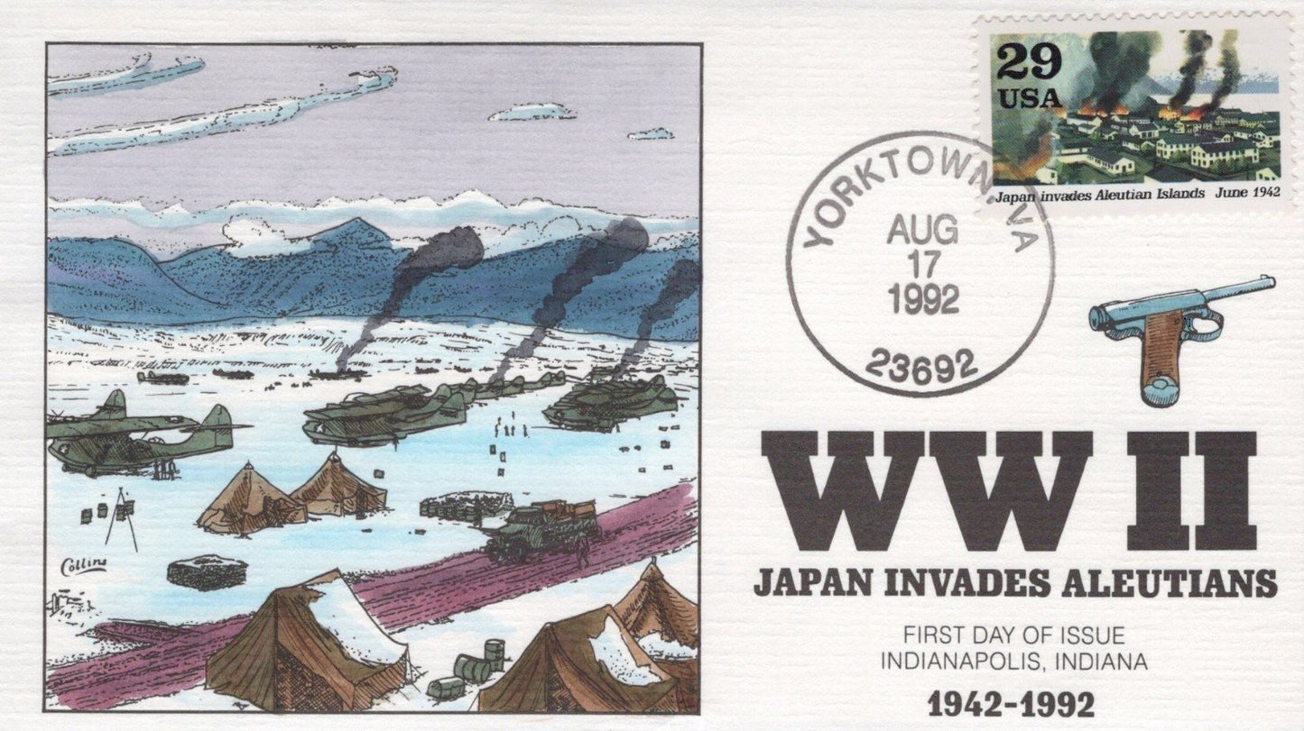 US 1992 WWII Events Collins Hand-Painted FDC Set Scott #2697a-j ZAYIX