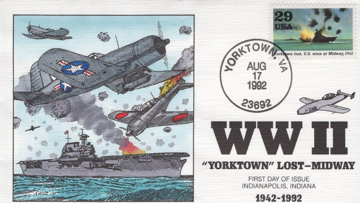 US 1992 WWII Events Collins Hand-Painted FDC Set Scott #2697a-j ZAYIX