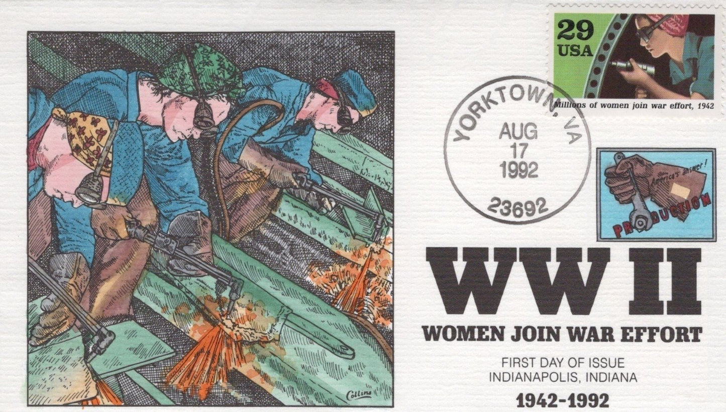 US 1992 WWII Events Collins Hand-Painted FDC Set Scott #2697a-j ZAYIX