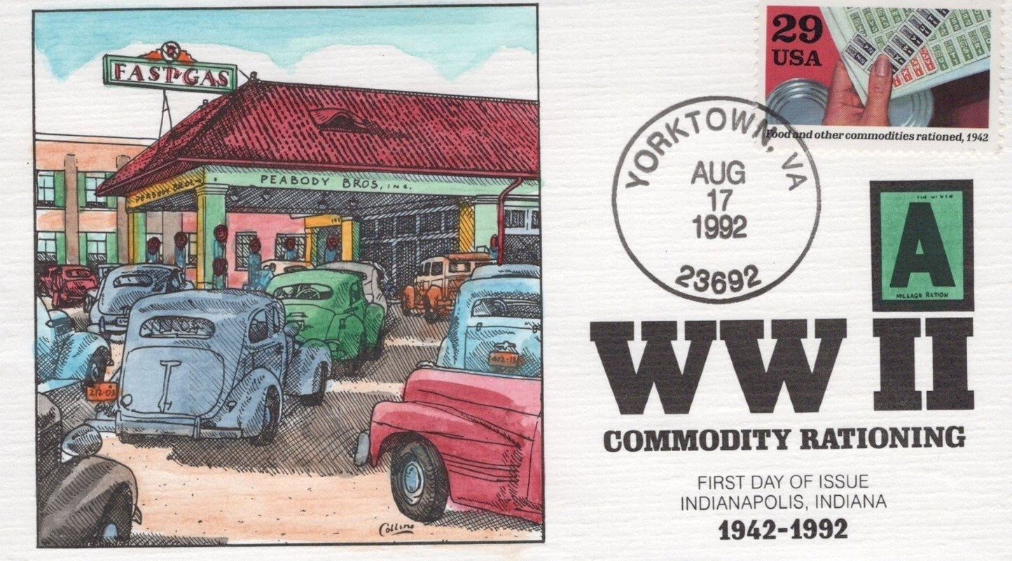 US 1992 WWII Events Collins Hand-Painted FDC Set Scott #2697a-j ZAYIX