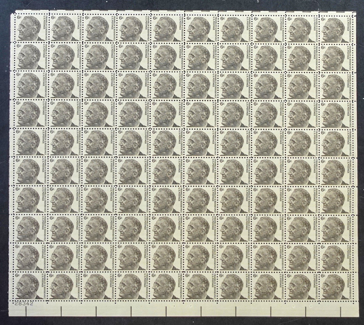 US 1284 Mint Sheet (MNH) Franklin Delano Roosevelt 6-Cent 1966 ZAYIX